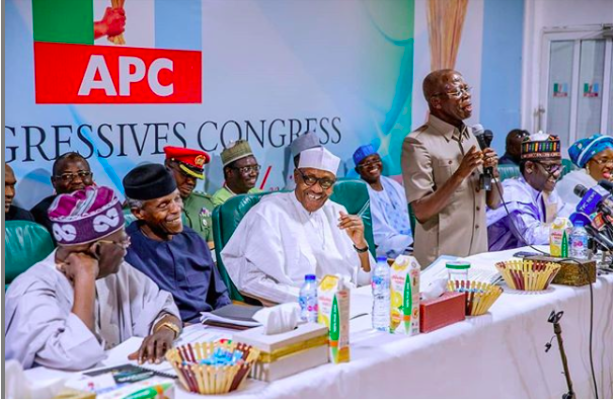 Buhari Cancels APC’s NEC Meeting as Oshiomhole’s Fate Hangs in the Balance