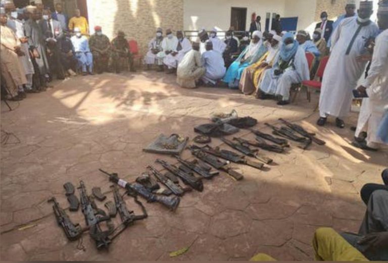Seven repentant bandits surrender weapons in Zamfara, embrace peace