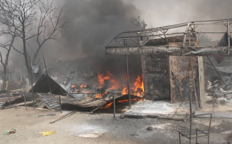 (PICTURES) Fire Razes Katsina Central Market