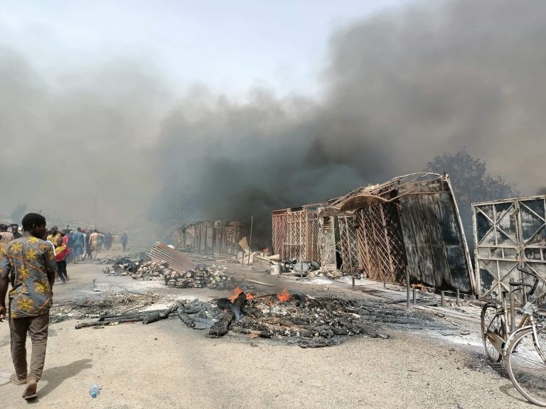 Fire guts Kaduna university market, destroys shops, valuables