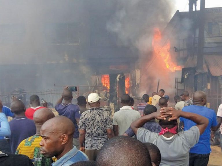 Over 300 shops razed as fire guts Abuja market