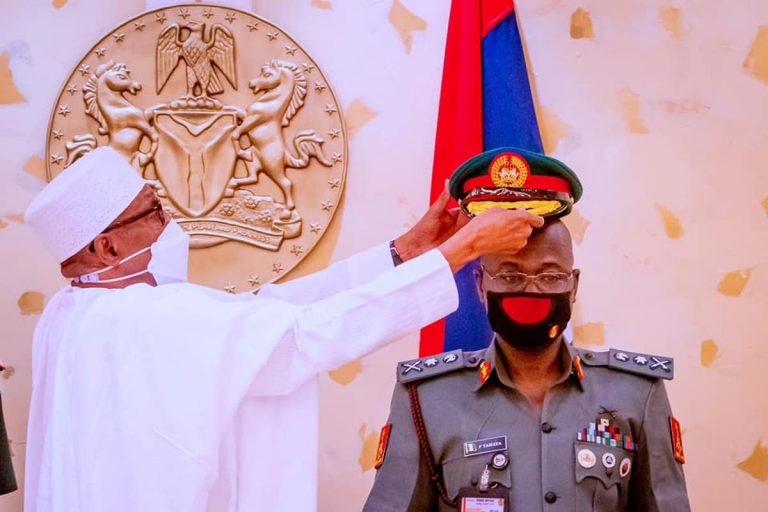 Buhari decorates Chief of Army Staff, Farouk Yahaya