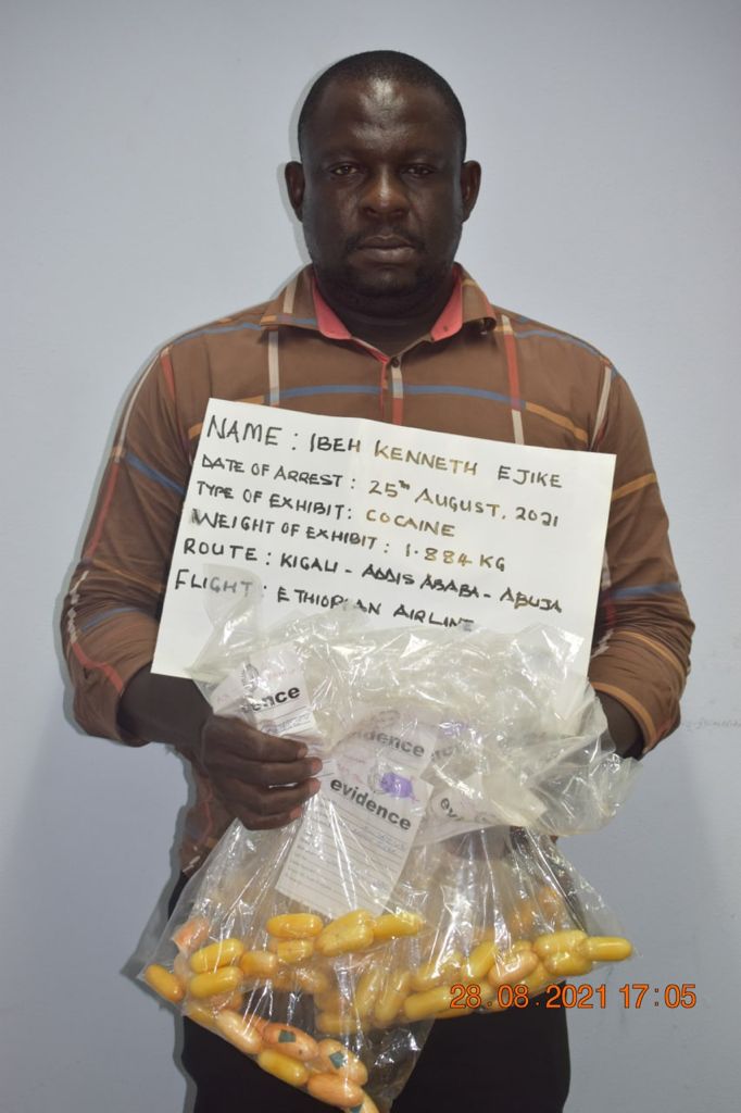 Drug kingpin arrested at Abuja Airport, excretes 87 wraps of cocaine