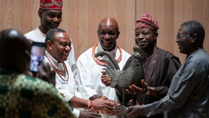 British university returns stolen Benin bronze cockerel to Nigeria after 124 years