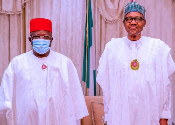 Gov. Umahi meets Buhari, declares intention to contest for President in 2023