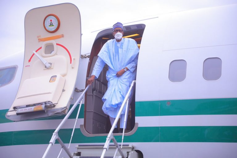 Buhari arrives Abuja from London